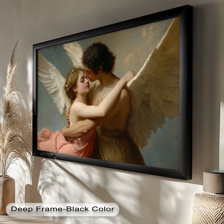 Heavenly Embrace – Cupid and Psyche Renaissance Love Oil Painting