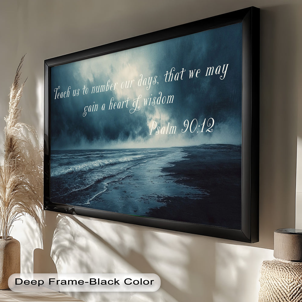 Dramatic coastal scene under stormy skies, symbolizing the passage of time.
