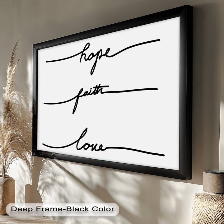 Hoffnung Glaube Liebe – Minimalistisches Ölgemälde