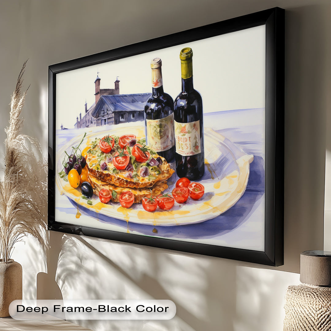 Tuscan Table – Rustic Lasagna and Wine Still Life Food Painting