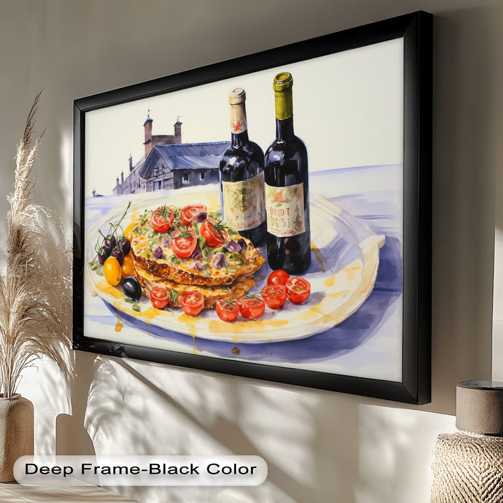 Tuscan Table – Rustic Lasagna and Wine Still Life Food Painting