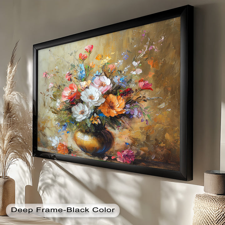 Radiant Bloom – Colorful Floral Oil Painting