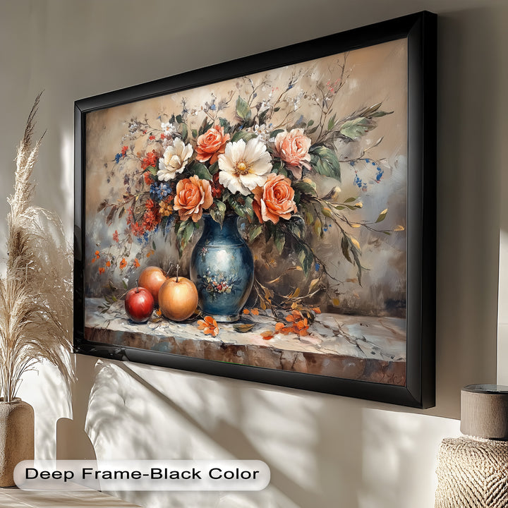 Vintage Floral Harmony – Still Life Oil Painting