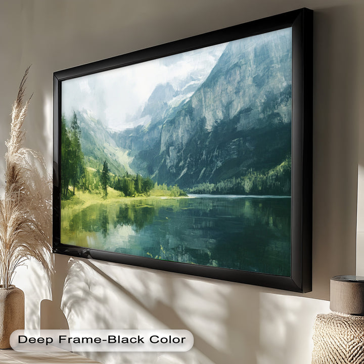 Mountain with a Lake – Modern Oil Painting