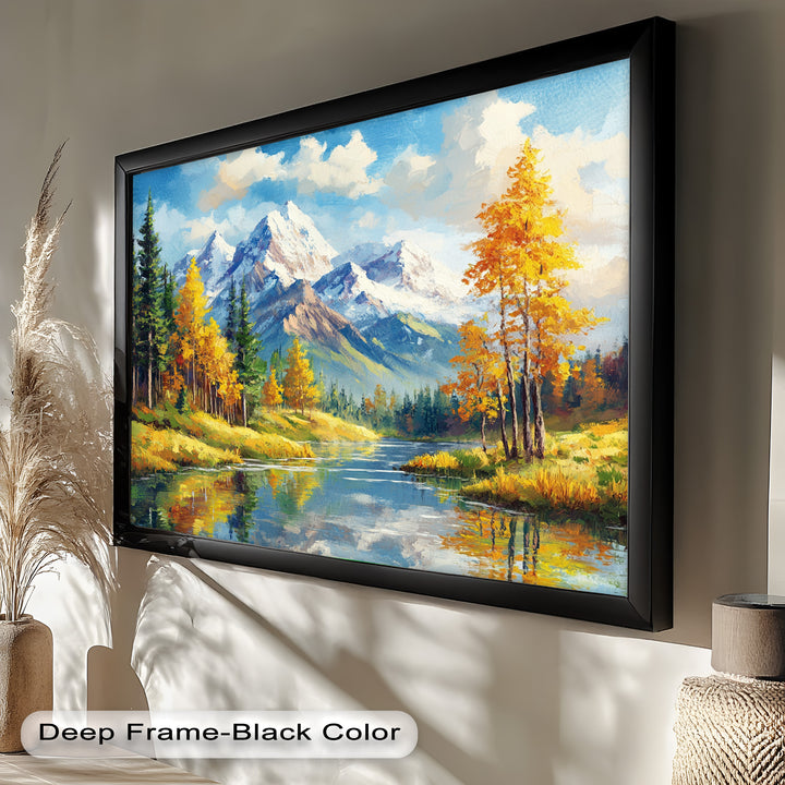 Golden Autumn Peaks – Mountain Landscape Oil Paintings