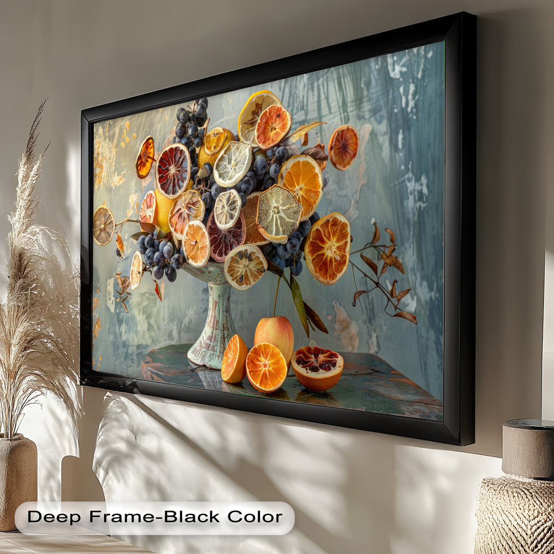 Grapes and Citrus Harmony – Decorative Still Life Food Painting