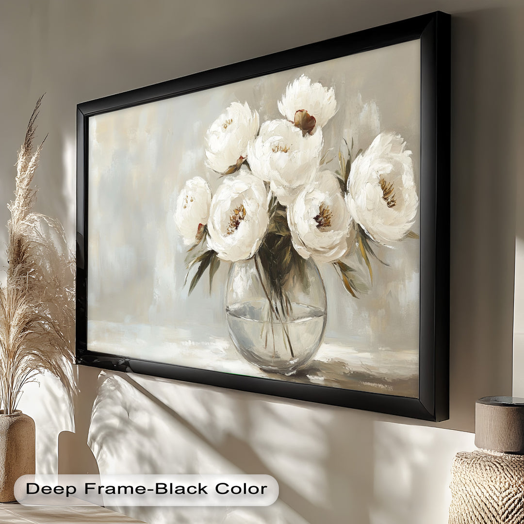 White Peony Bouquet – Floral Oil Paintings