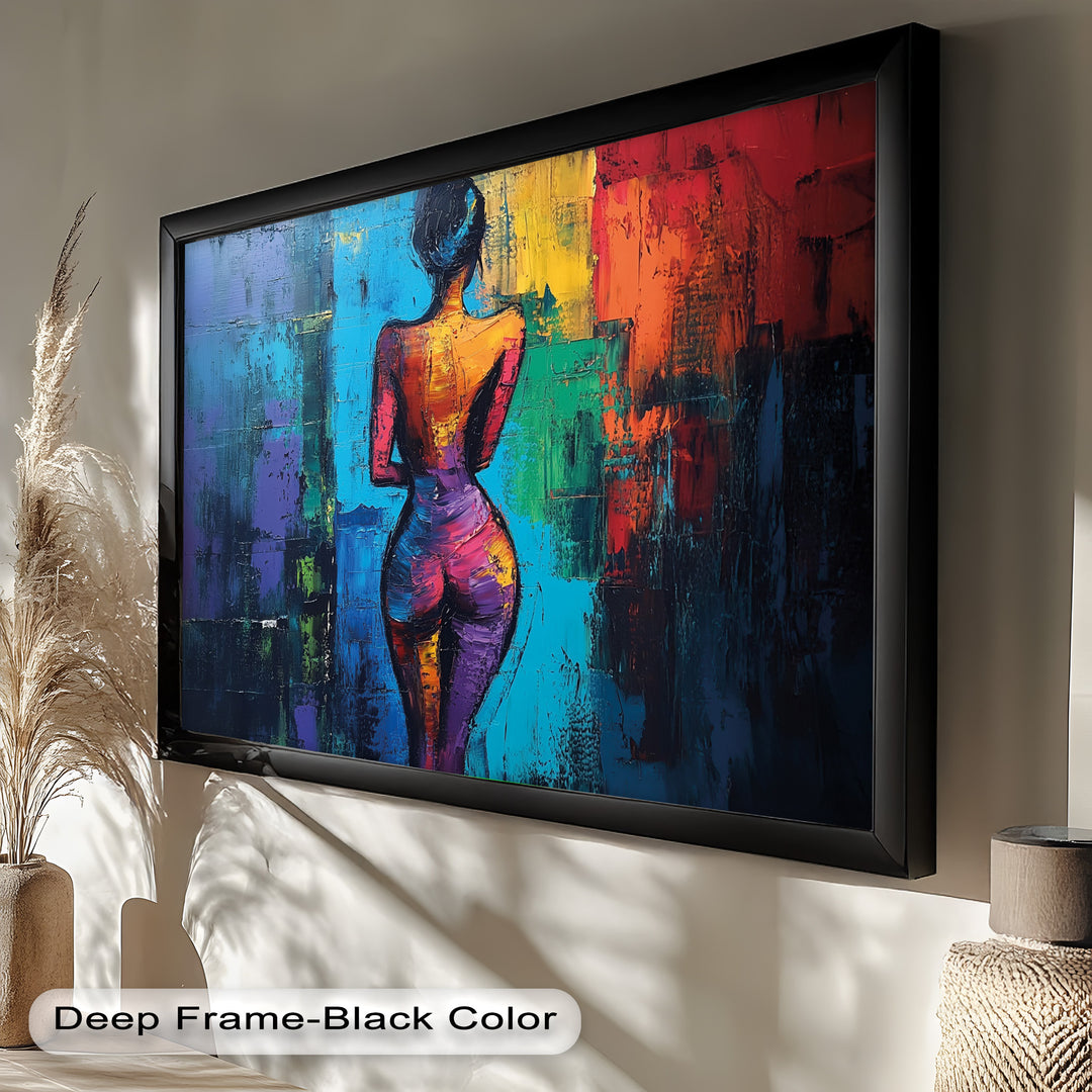 Radiant Contours – Bold Abstract Figurative Oil Painting