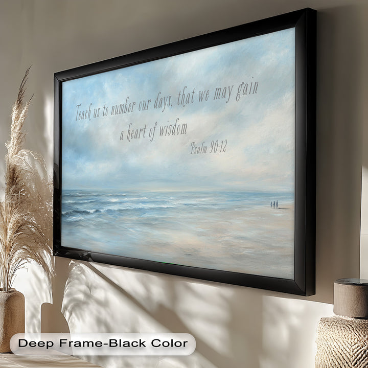 Psalm 90:12 – Heart of Wisdom Bible Verse Oil Painting