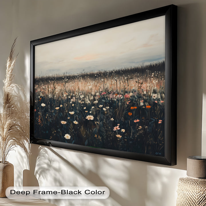 Wildflower Horizon – Framed Oil Painting