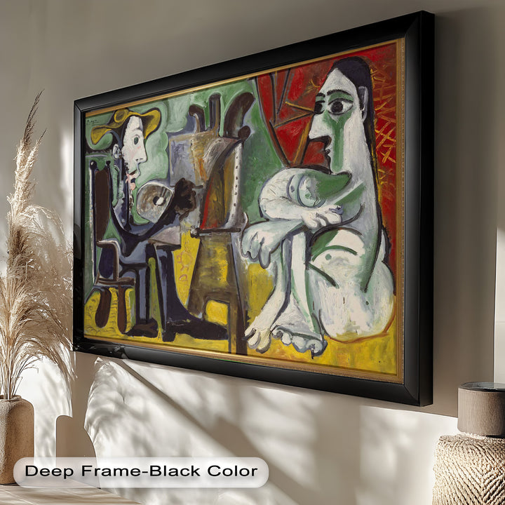 Der Maler und seine Muse – Ausdrucksstarke Atelierszene Picasso Ölgemälde