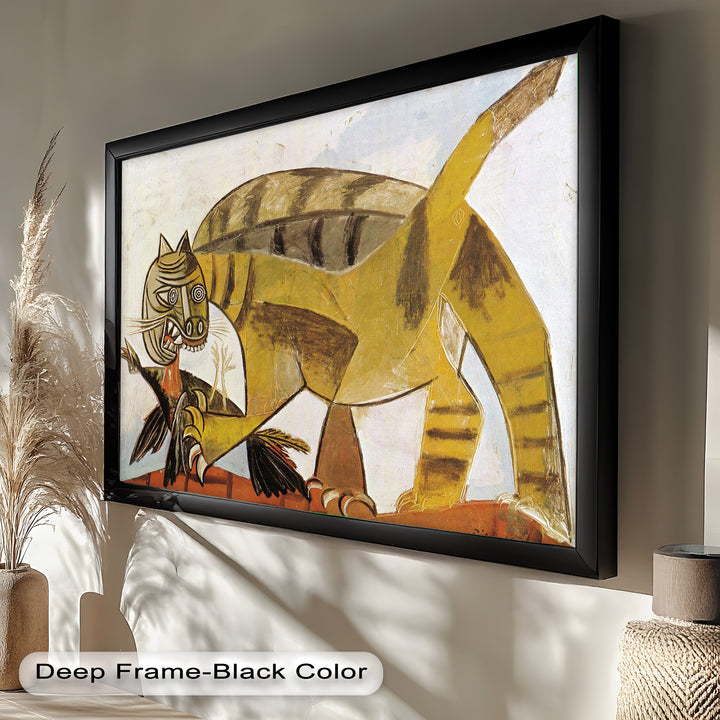 Wild Cat and Bird by Pablo Picasso – Cubist Oil Painting