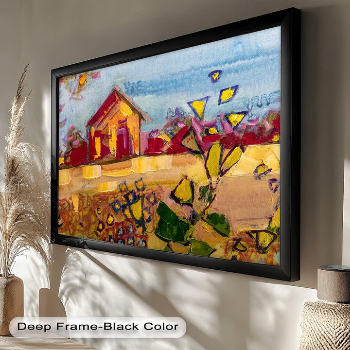 Sunlit Homestead – Expressive Impressionist Oil Painting
