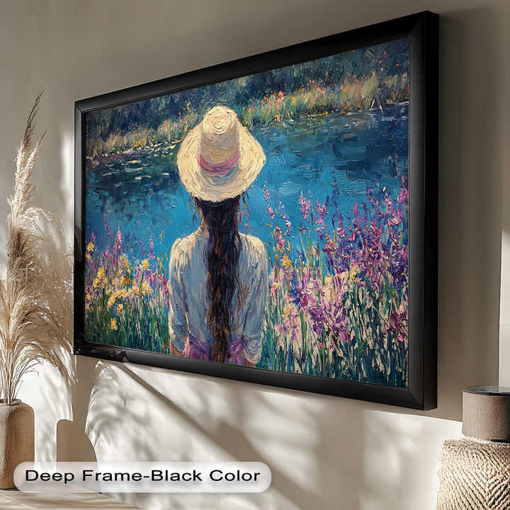 Girl by the Water – Impressionist Oil Painting