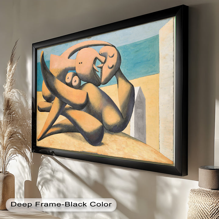 Lovers by the Sea – Abstract Embrace Picasso Oil Painting