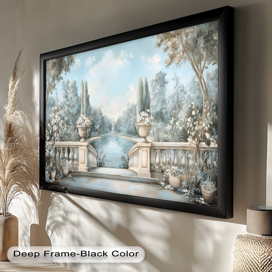 Tranquil Garden Terrace – Landscape Oil Painting
