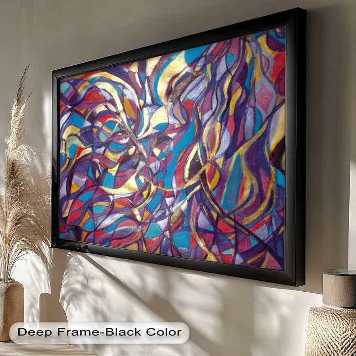 Farbenfrohe fließende Komposition – Abstraktes expressionistisches Ölgemälde