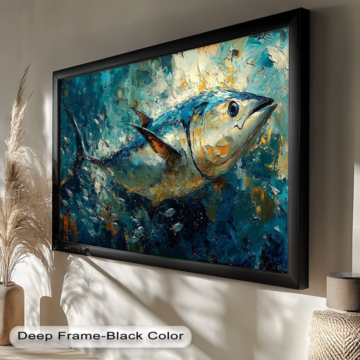 Bluefin Tuna in Ocean Current – Animal Oil Painting