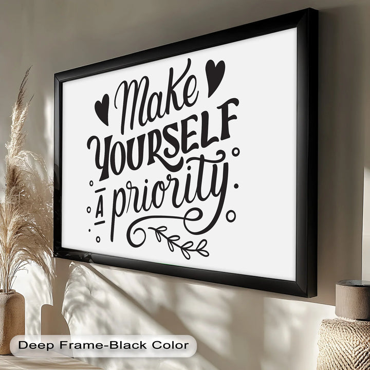 Modern Motivational Oil Painting – Typography Art for Mental Wellness
