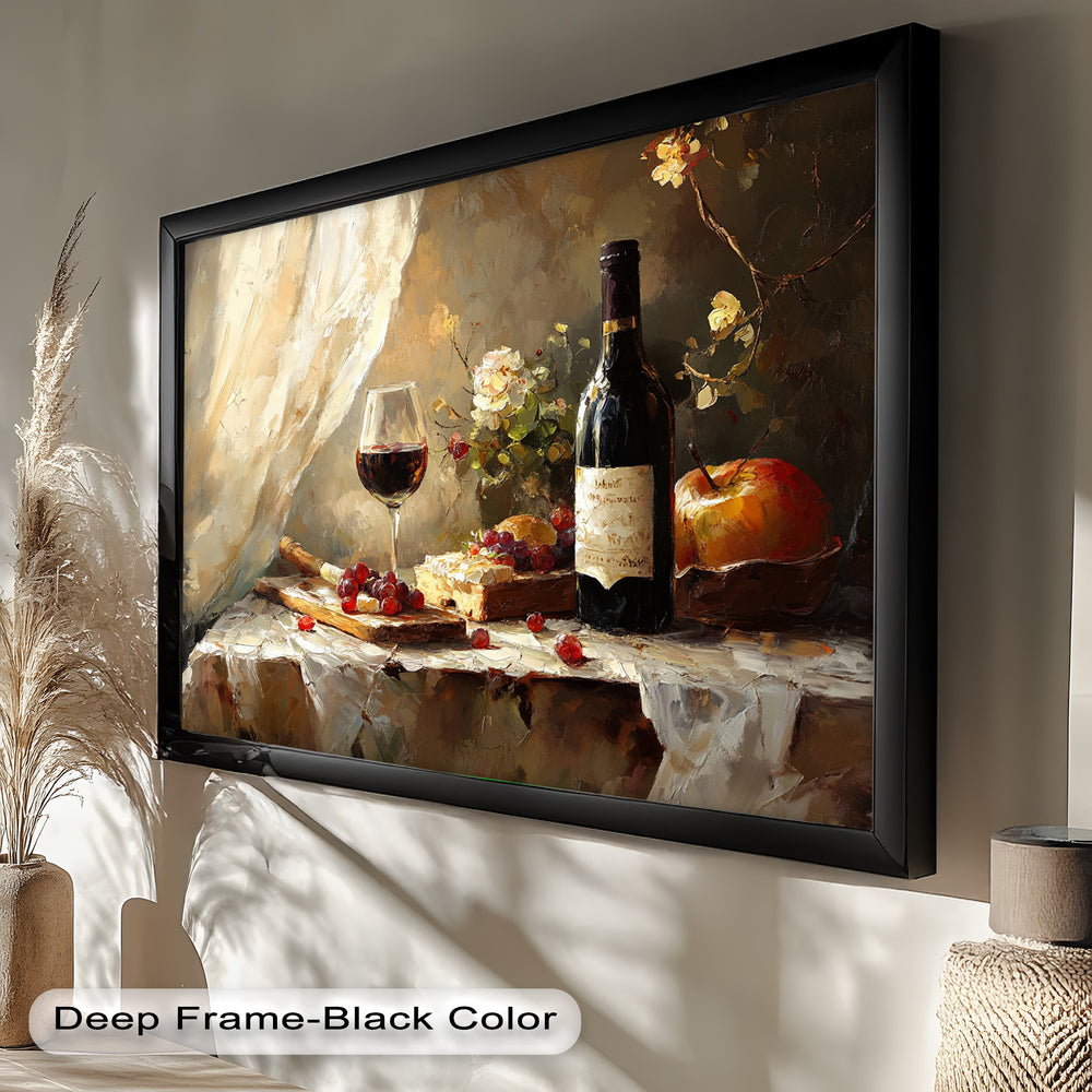 With warm tones and delicate details, this oil painting on wood evokes a cozy and inviting atmosphere, perfect for vintage kitchen or dining decor.
