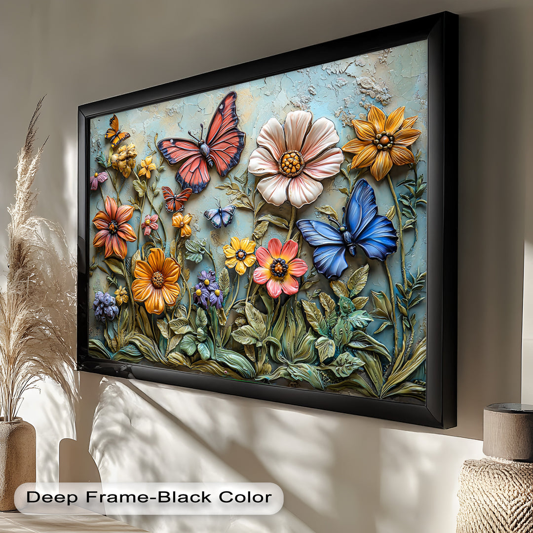 Vibrant Butterfly Flower – Textured Floral Oil Painting