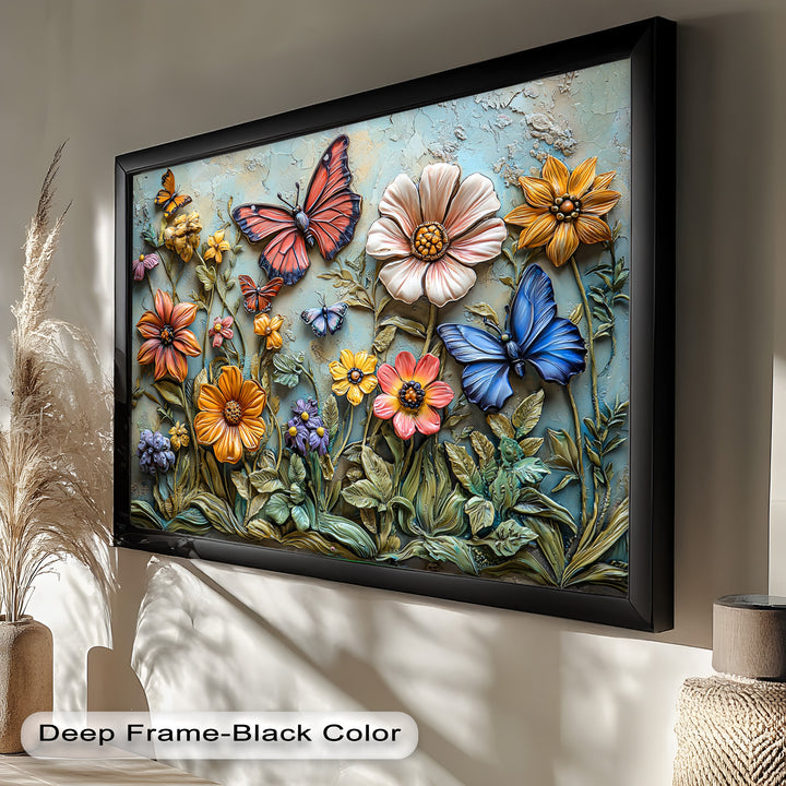 Vibrant Butterfly Flower – Textured Floral Oil Painting