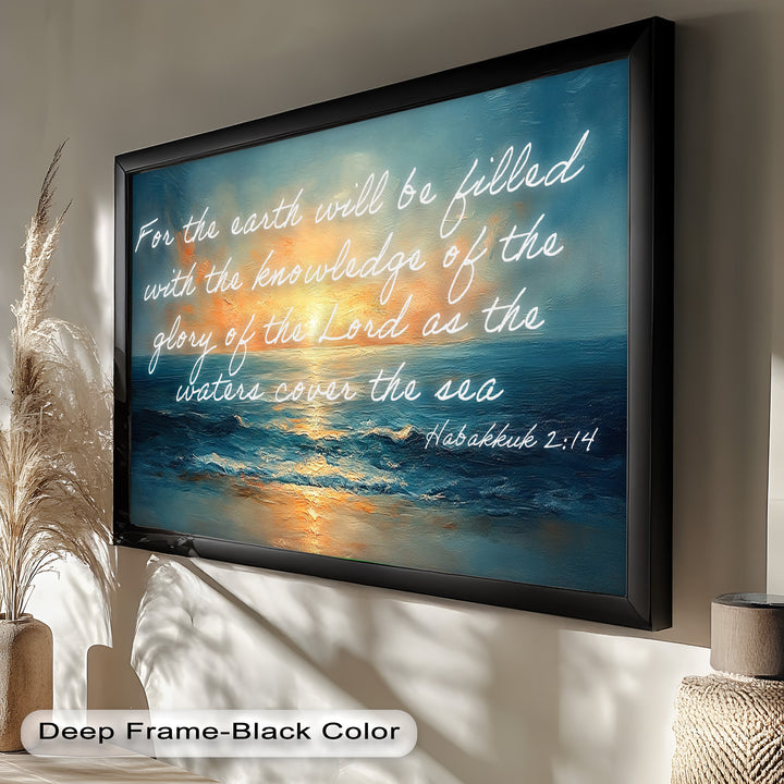 Habakkuk 2:14 – The Glory of the Lord Bible Verse Oil Painting