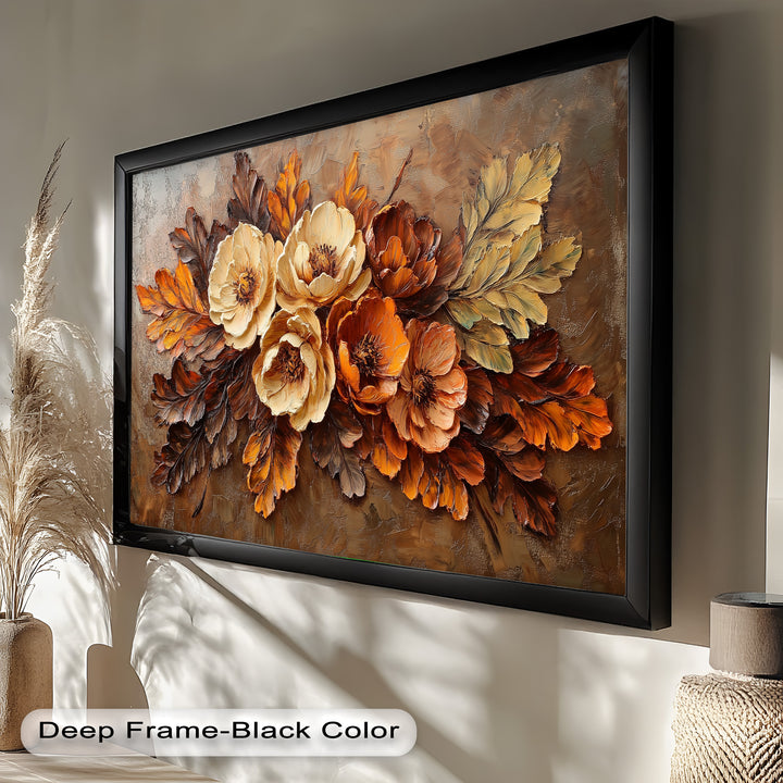 Golden Autumn Florals – Botanical Oil Paintings