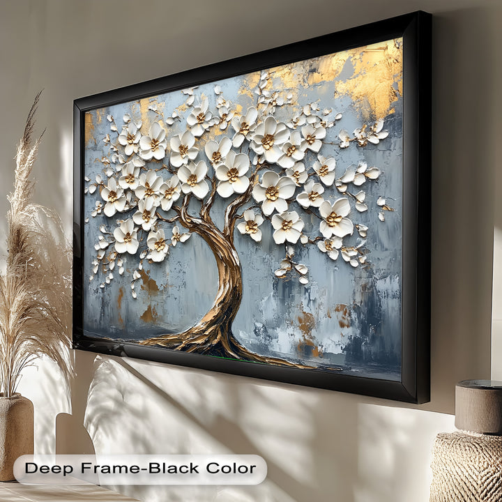 Golden Blossom Tree – Floral Oil Painting
