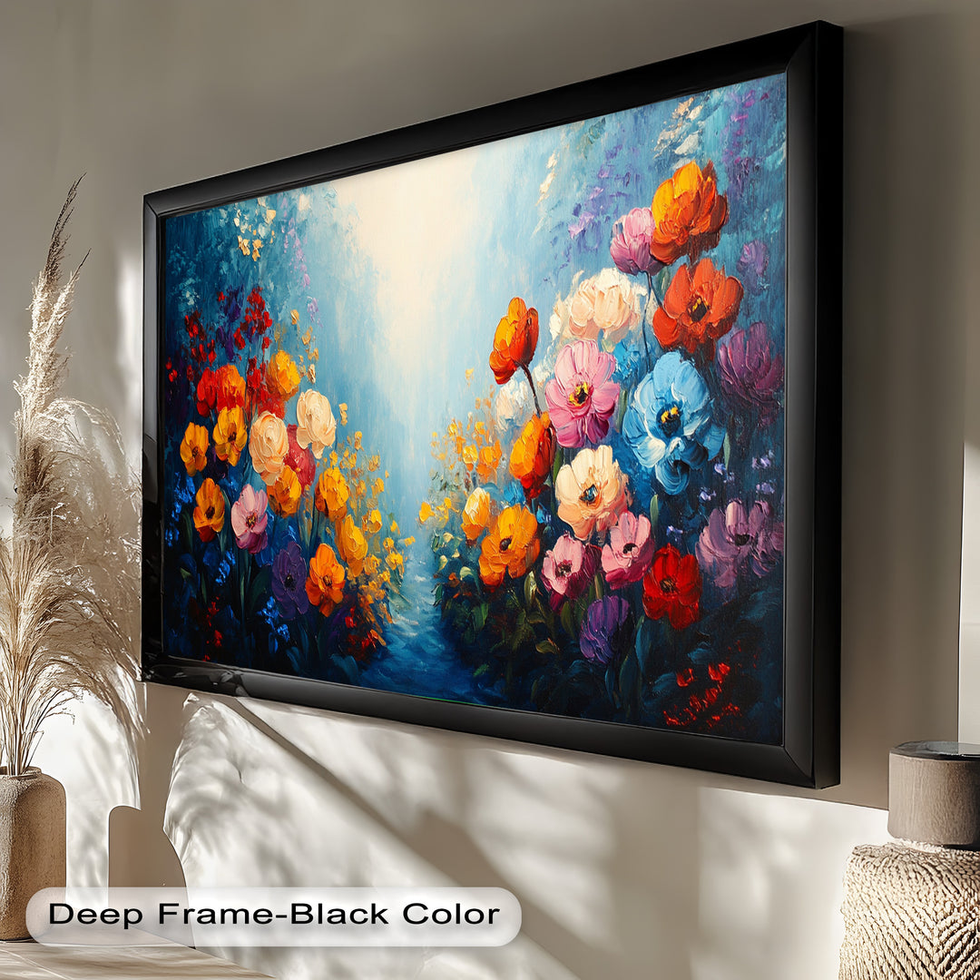 Multicolor Wild Bloom Explosion - Flower Oil Painting