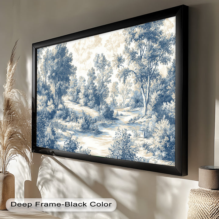 Classic Blue Woodland Scene – Vintage Oil Paintings