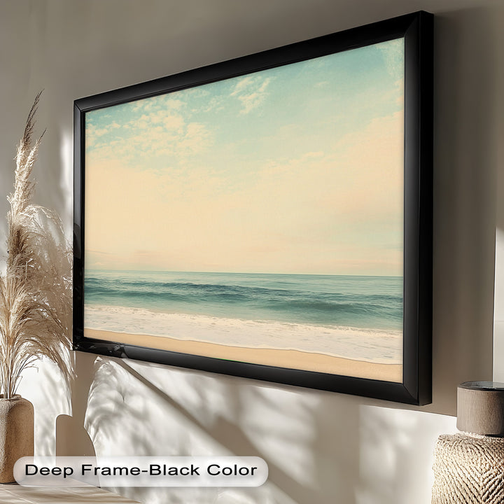 Calm Ocean Oil Paintings – Coastal Beach Wall Art