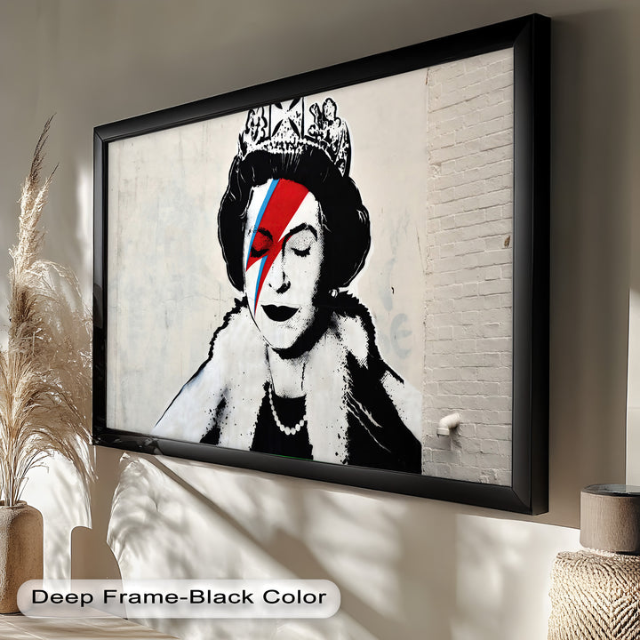 Royal Rebellion – Queen with Bowie Bolt Banksy Oil Painting