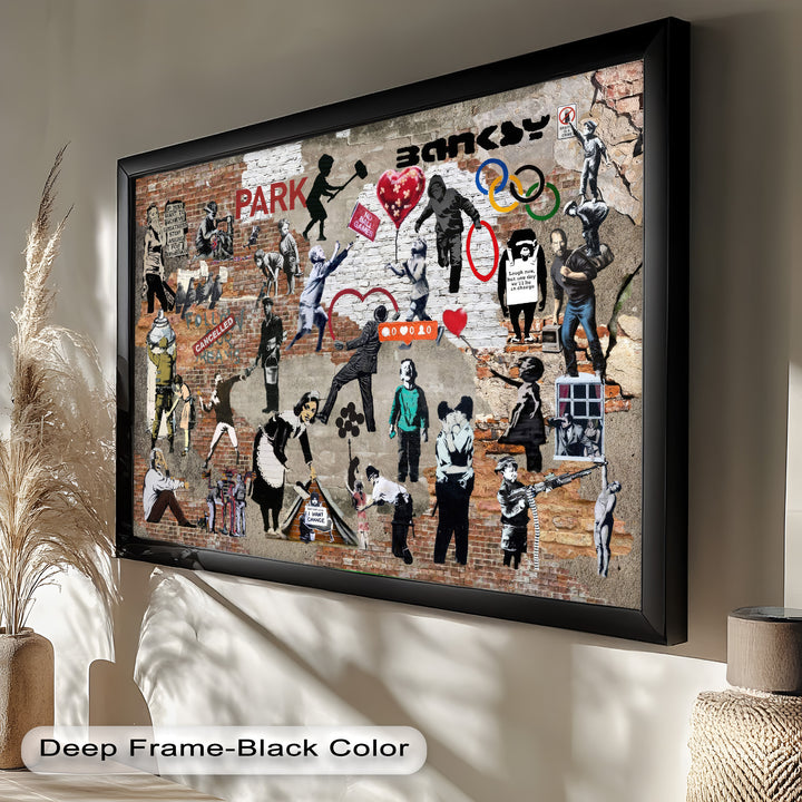 Voices on the Wall – Iconic Banksy Collage Oil Painting
