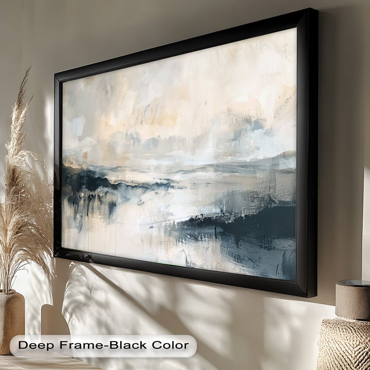 With its calming neutral palette and fluid brushwork, this modern landscape painting evokes a sense of peaceful solitude, allowing the viewer to interpret the scene through emotion and imagination.