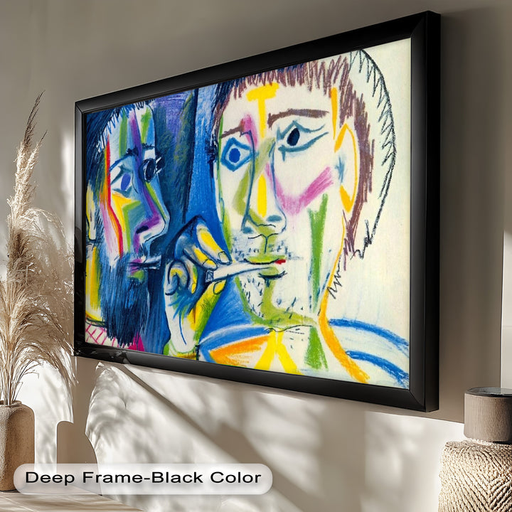 Two Men Smoking by Pablo Picasso – Expressionist Oil Painting