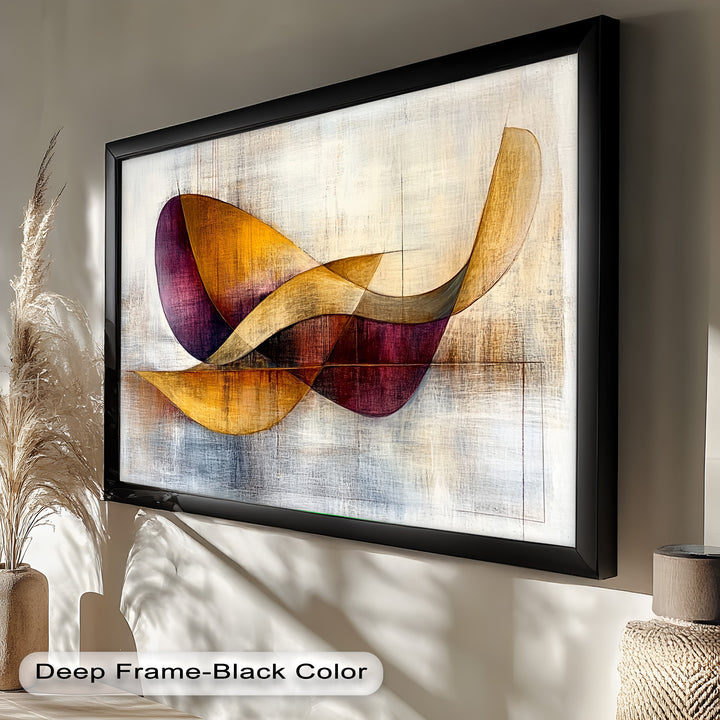 Orange &amp; Rote geometrische Kunst – Modernes abstraktes Ölgemälde