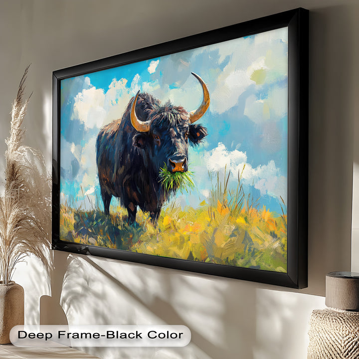 Highland Bull – Abstract Oil Painting