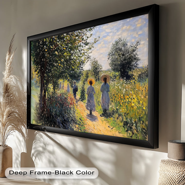 Afternoon Stroll – Sun-Dappled Garden Walk Oil Painting