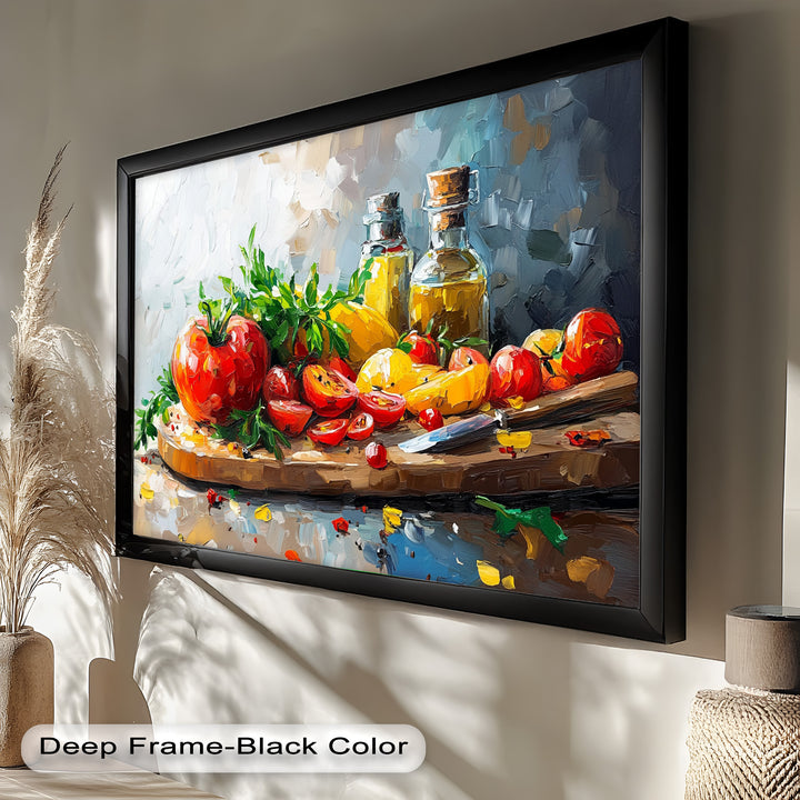 Perfect for kitchen or dining decor, this artwork brings warmth, color, and the spirit of homemade cooking into your space.

