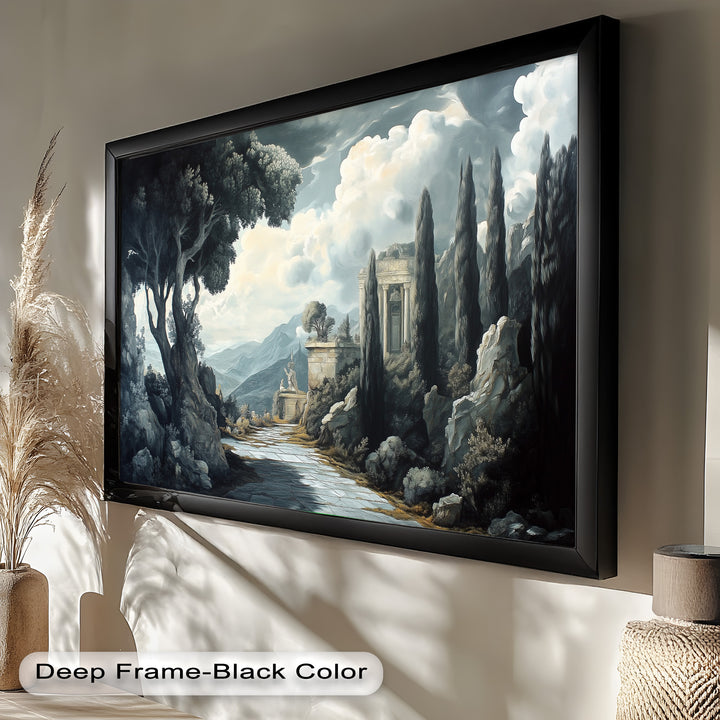 Ancient Pathway to the Temple – Dramatic Classical Landscape Oil Painting