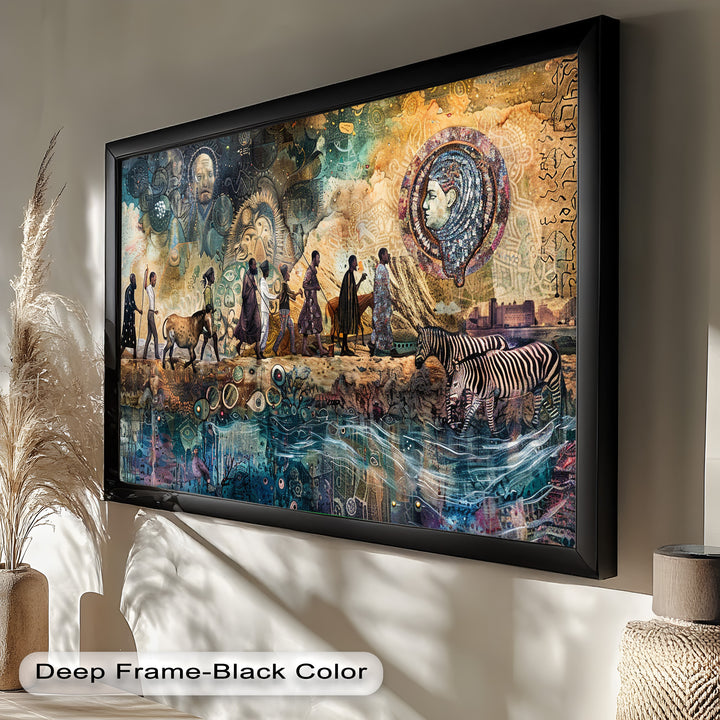 Echoes of Migration – Symbolic Journey Through Time Oil Painting