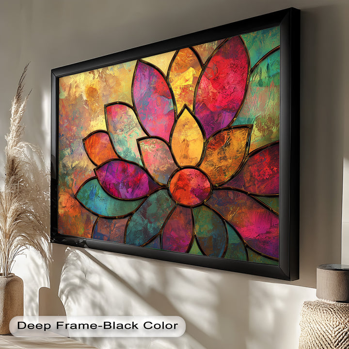 Stained Flower – Framed Oil Painting