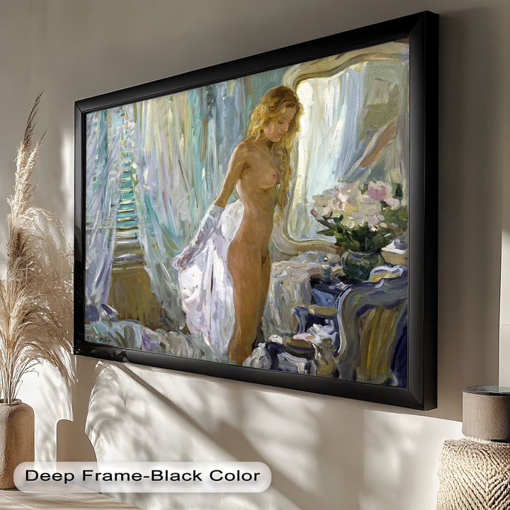 Whispers of Morning Light – Romantic Nude Interior Oil Painting