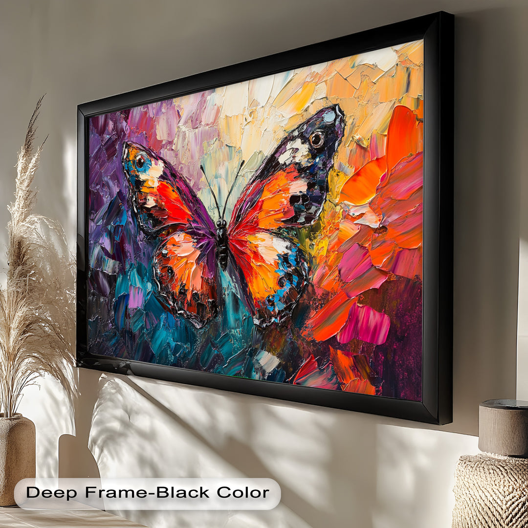 Radiant Butterfly in Blooming Spectrum - Animal Oil Painting