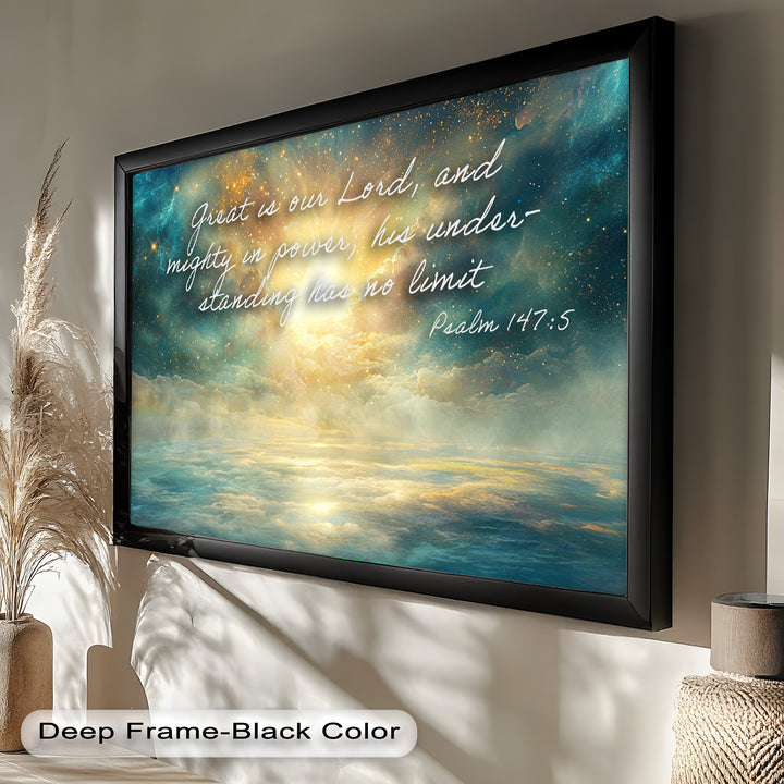 Heavenly Radiance – Psalm 147:5 Framed Wall Art

