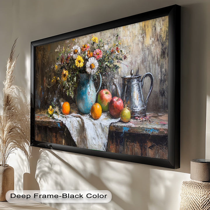 Vintage Floral & Fruit  – Still Life Art Oil Painting