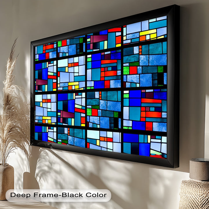 Moderne geometrische Wandkunst – gerahmtes Ölgemälde