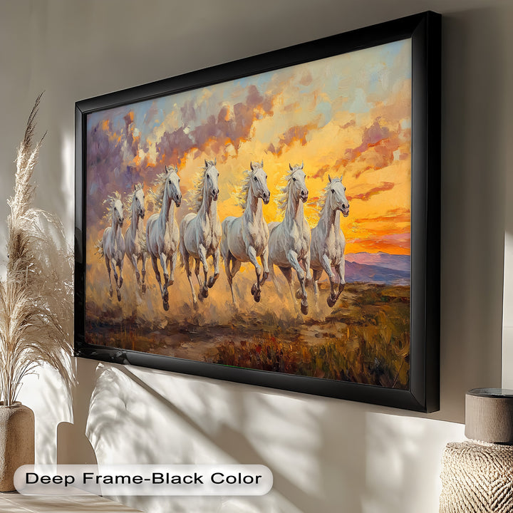 Run with the Sun – White Horses Oil Painting
