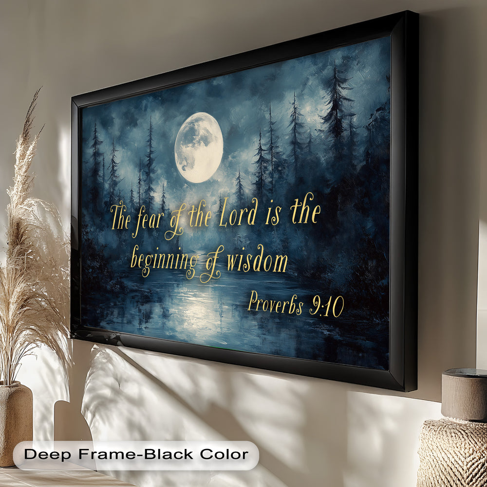 Christian wall art featuring a serene night landscape and spiritual inspiration.
